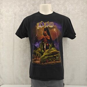 Vintage Dio Killing the Dragon Band Shirt Black Large Double Sided Graphic Print